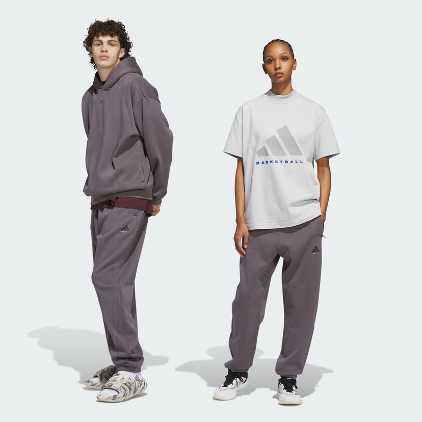 Trenirka adidas Performance Basketball Fleece Pants Lila | JL6872