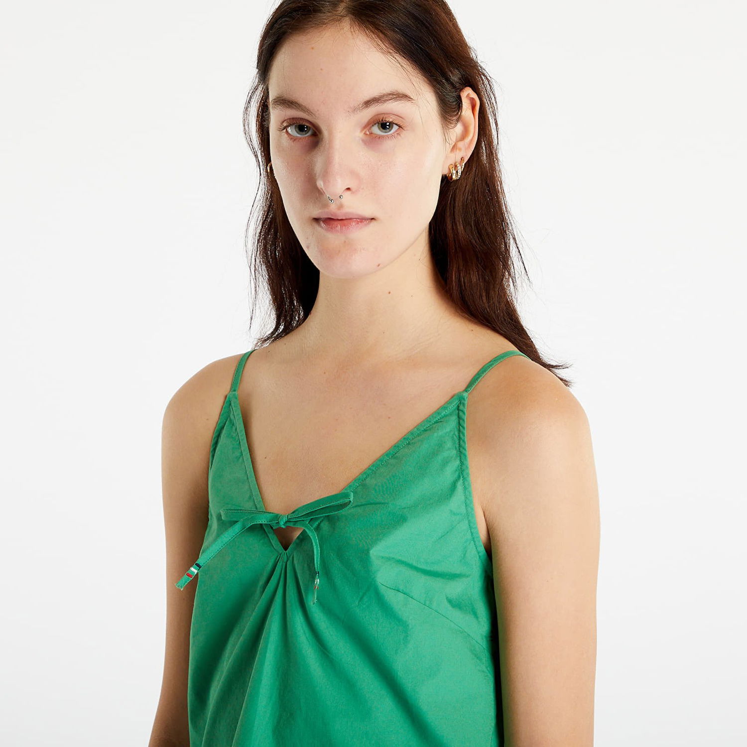 Majica brez rokavov Tommy Hilfiger Poplin Strappy Top Zelena | DW0DW15200 LY3, 0