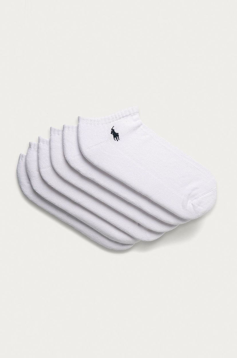 Nogavice Polo by Ralph Lauren Ralph Lauren Trainer Liner Socks Six-Pack Bela | 449723765002