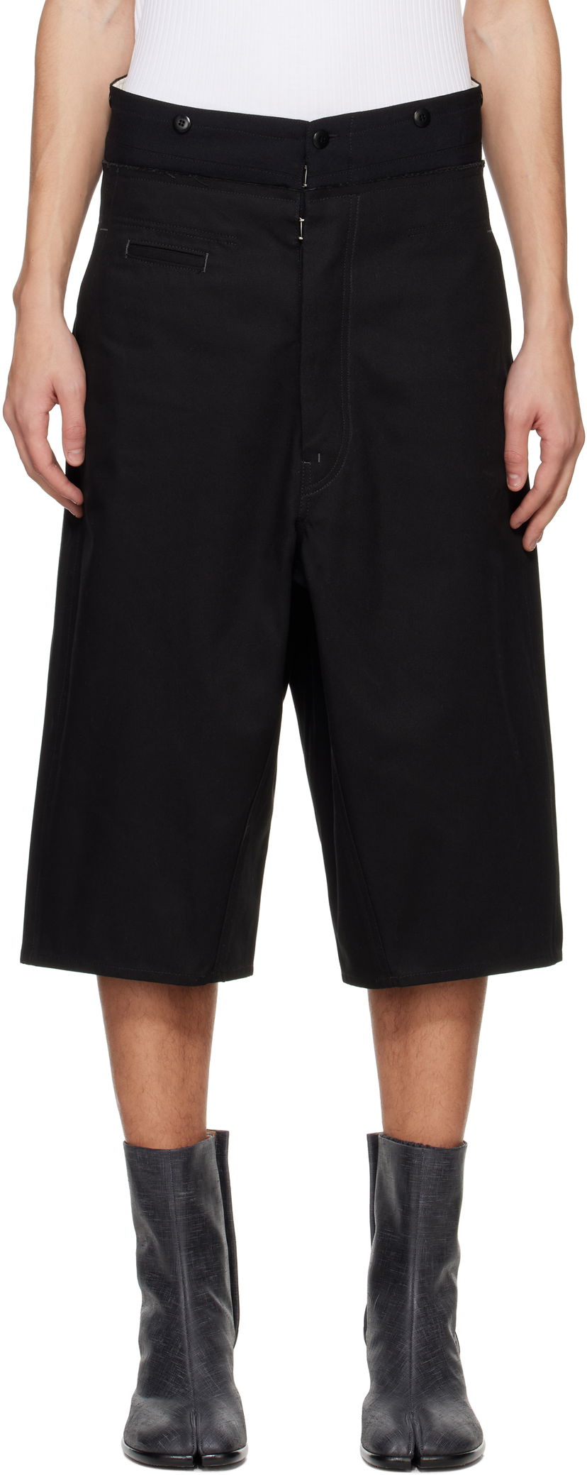 Kratke hlače Maison Margiela Maison Margiela Spliced Cotton Shorts Črna | S50MU0079 M35206