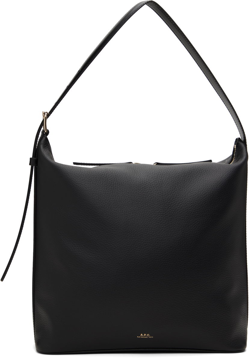 Torba za čez ramo A.P.C. Leather Shoulder Bag Črna | PXCBL-F61902