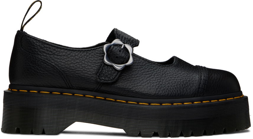 Oblačila Dr. Martens Dr. Martens Addina Flower Buckle Leather Platform Oxfords Črna | 27644001, 0