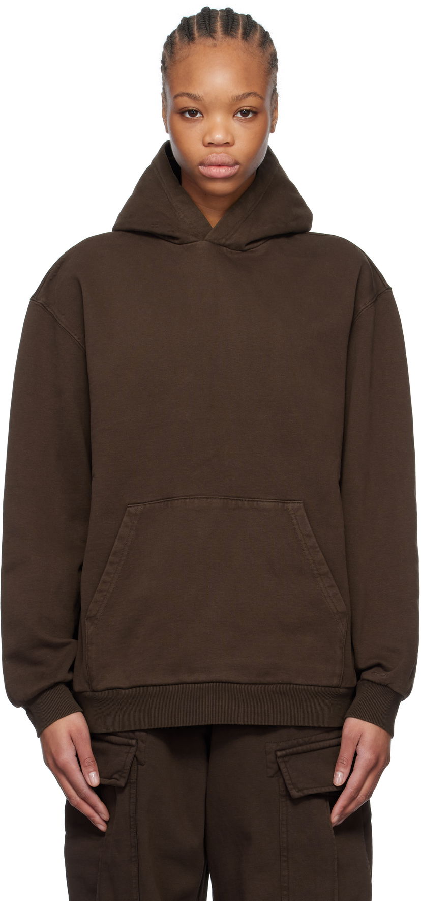 Pulover SKIMS SKIMS Boyfriend Fleece Hoodie Rjava | ZU-ZUP-8022W
