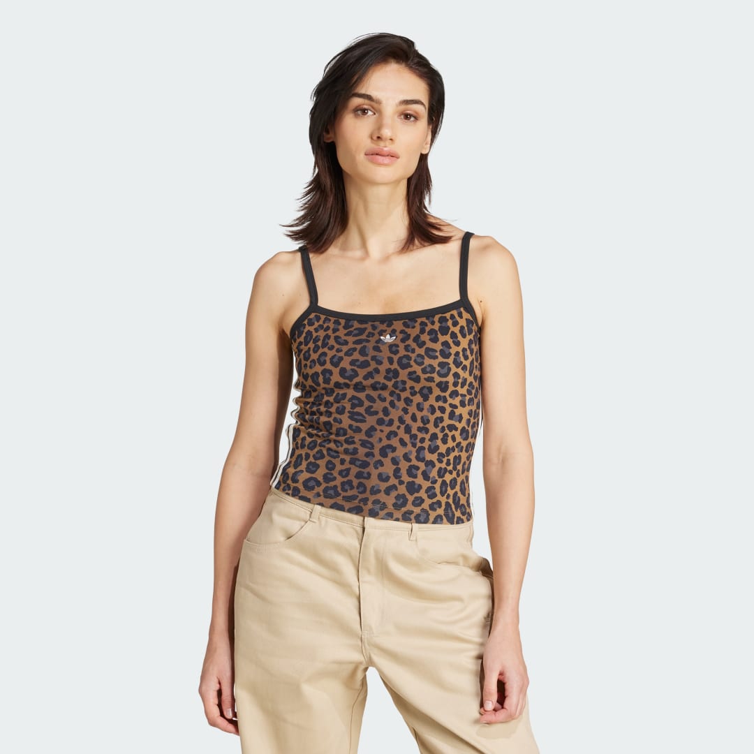Majica brez rokavov adidas Performance Leopard Print Tank Top Rjava | JW7310, 0