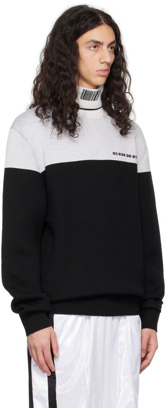 Pleteni pulover VETEMENTS Colorblocked Turtleneck Črna | VL16KN420B, 1
