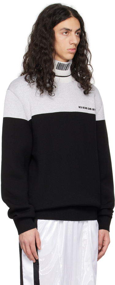 Pleteni pulover VETEMENTS Colorblocked Turtleneck Črna | VL16KN420B, 1