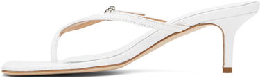 Modni dodatki Aeyde Aeyde Leigh Leather Toe-Post Heeled Sandals Bela | A11-HS-GAIS55TB162-SS25-1020-007, 2