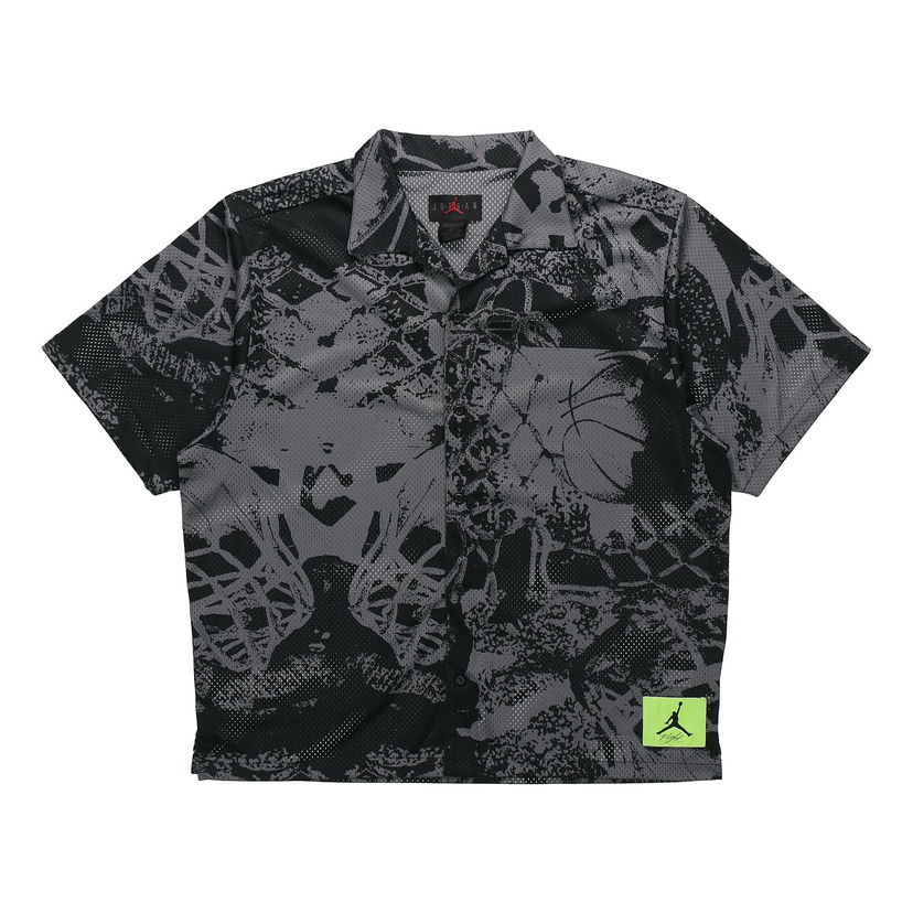 Srajce Jordan Jordan Flight Knitted Printed Wide Loose Basketball Short Sleeve Shirt Črna | CZ4736-010