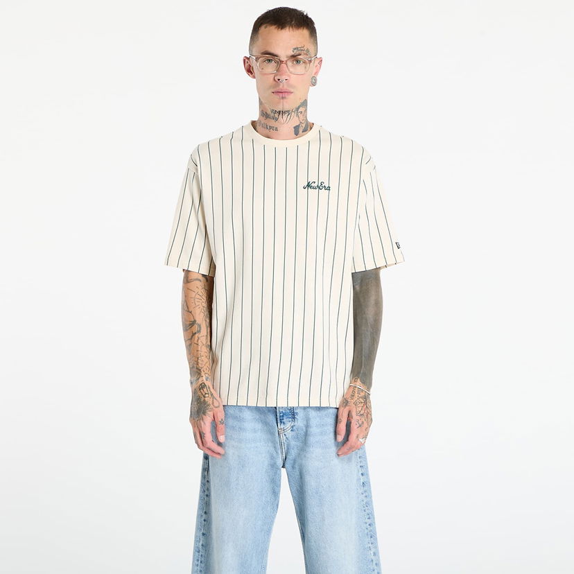 Majica New Era New Era Pinstripe T-Shirt Bež | 60684389