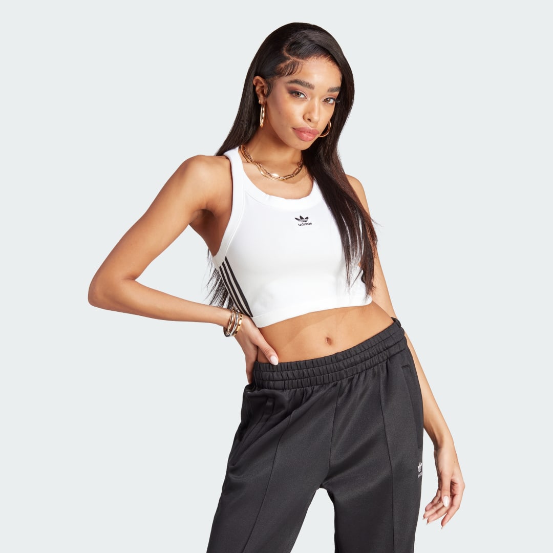 Majica brez rokavov adidas Performance Adicolor Classics 3-Stripes Short Tank Top Bela | II0713, 0