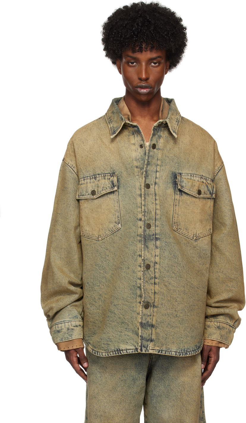 Srajce GUESS Denim Shirt Overshirt Zelena | M4BU85D4S18GUS2