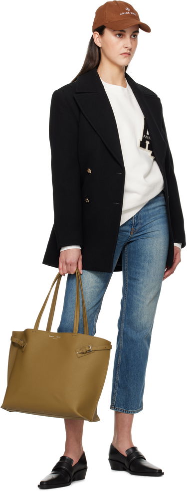 Pulover Anine Bing Anine Bing Miles Oversized Letterman Sweatshirt Bela | A-08-10074-OFW1, 3