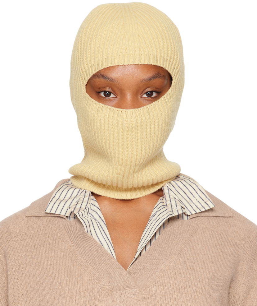 Šala Stella McCartney Ribbed Balaclava Rumena | 6K08883S2528