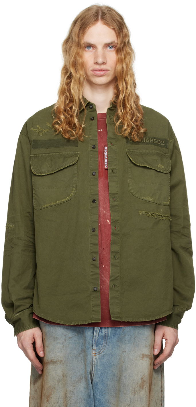 Srajce DSQUARED2 Ranger Shirt Zelena | S74DM0875_S78205