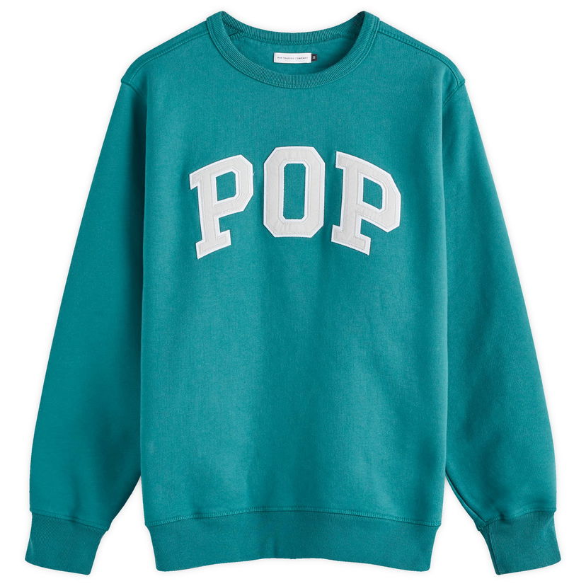 Pulover Pop Trading Company Arch Logo Crew Sweat Turkizna | POPAW24-01-010