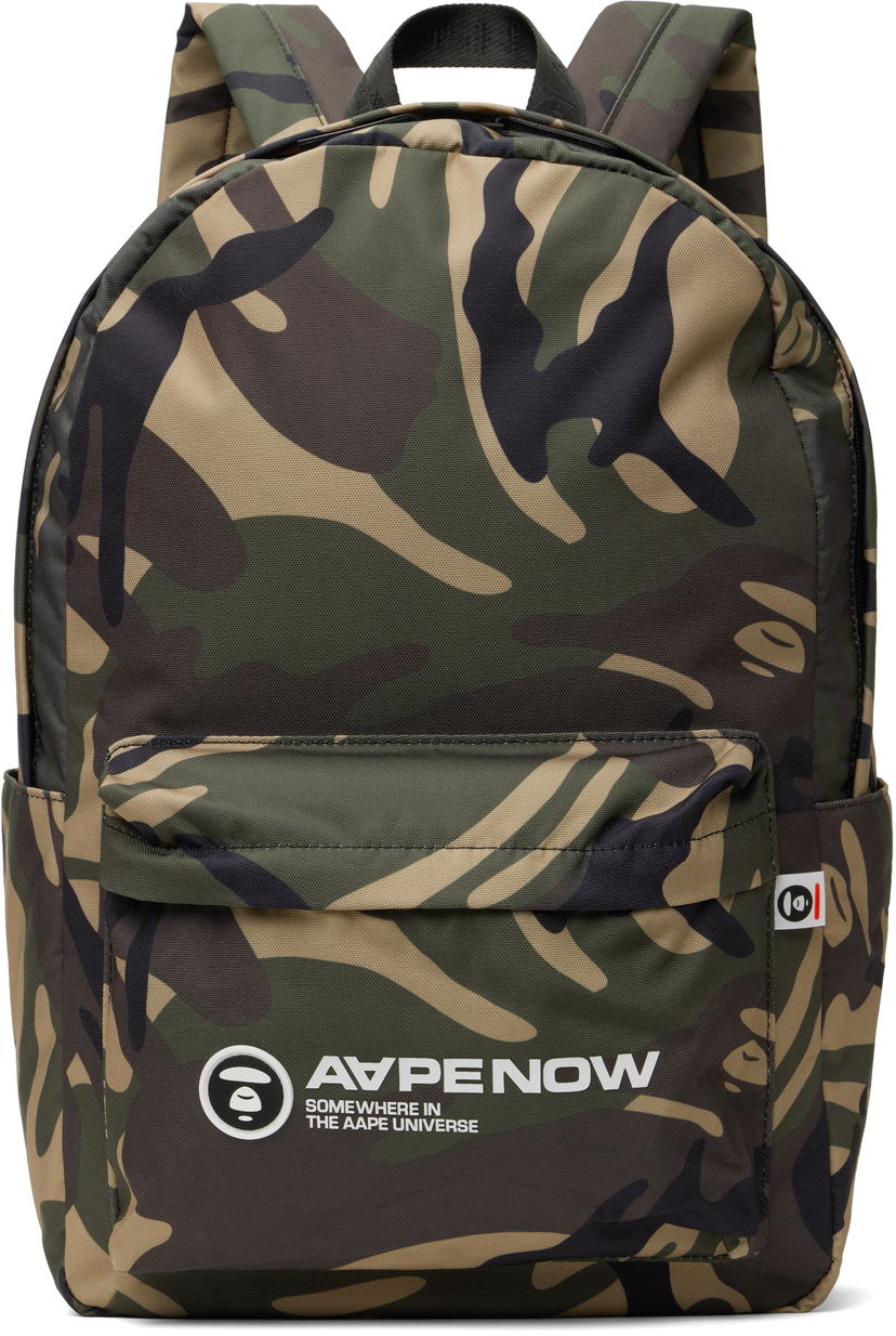 Nahrbtnik AAPE by A Bathing Ape AAPE by A Bathing Ape Moonface Camo Backpack Zelena | AAPBGM5330XAOGRZ