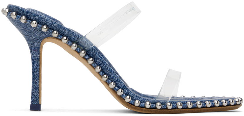 Modni dodatki Alexander Wang Alexander Wang Nova 85 Strappy PVC Heeled Sandals Modra | 30224S033