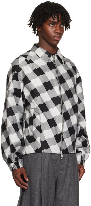 Bomber jakna ADER ERROR Check Print Zip-Up Jacket Črna | BMADFWJK1001WH, 4