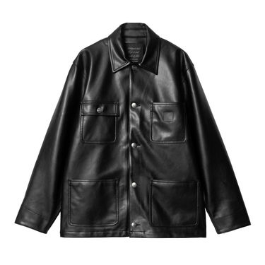 Jakna Carhartt WIP Faux Leather Chore Jacket Črna | I034447_4, 0