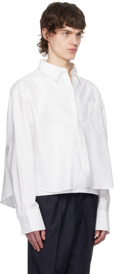Srajce AMI AMI Paris Cropped Oversized Shirt Bela | USH123.CO0031, 1