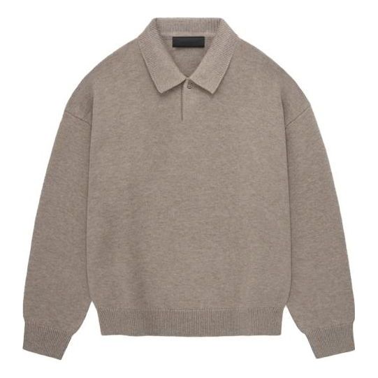 Pleteni pulover Fear of God Essentials Knit Polo Shirt Rjava | 192BT232184F