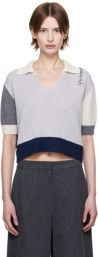 Pleteni pulover Marni Marni Cashmere Color-Block Polo Siva | CVMD0150EQ UFX385, 0