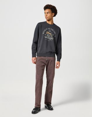 Pulover Wrangler Wrangler Regular Crew Neck Sweatshirt Črna | 112357385:XXL