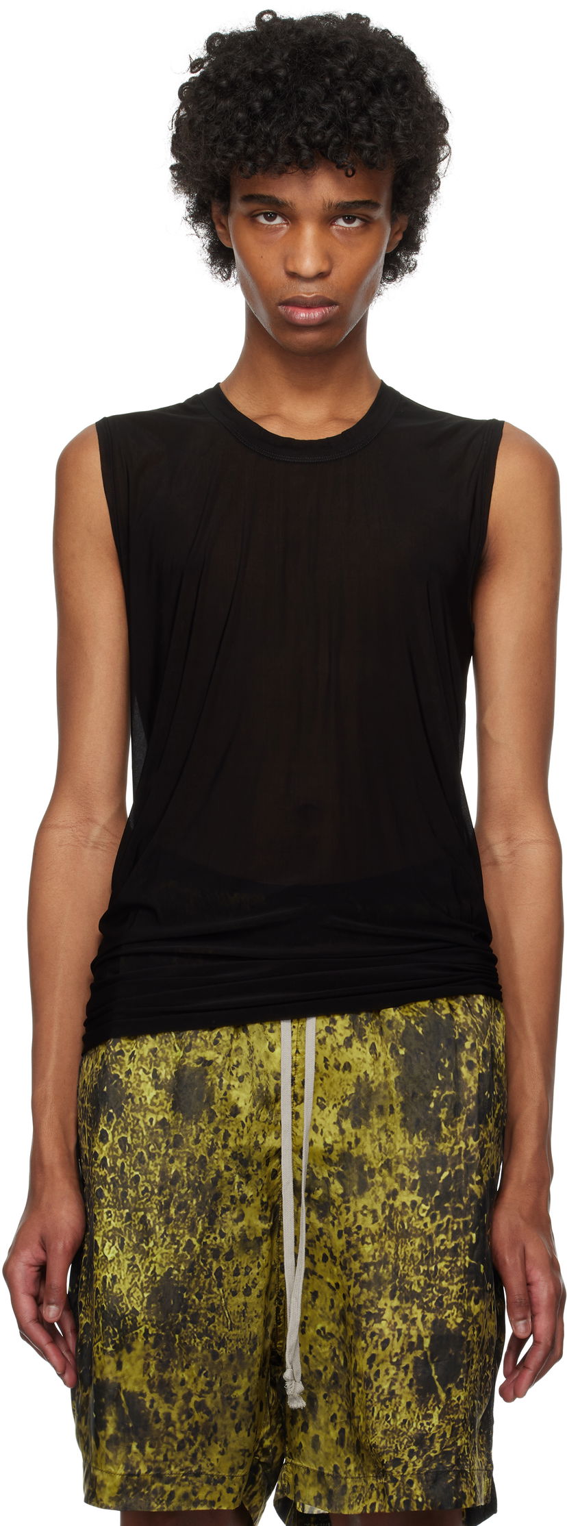 Majica brez rokavov Rick Owens Rick Owens Hollywood Basic SL Tank Top Črna | RU01E5151 BZ