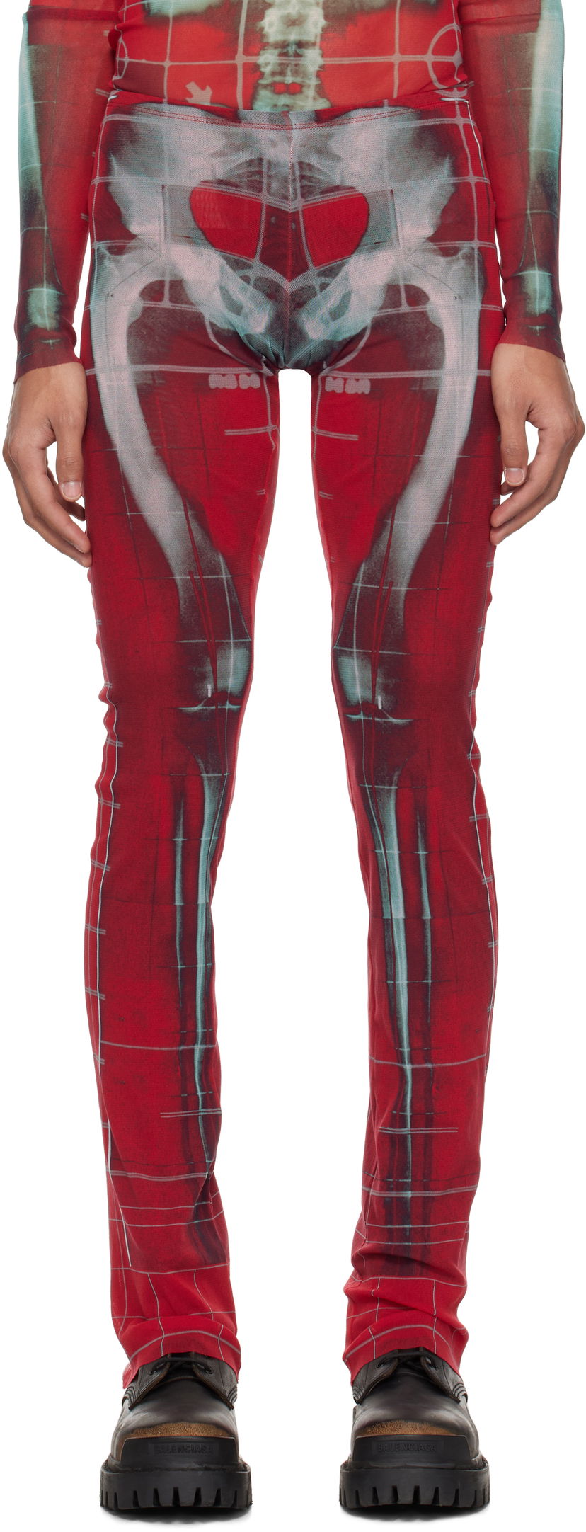 Kombinezon Jean Paul Gaultier Jean Paul Gaultier Printed Squeletor Trousers Rdeča | 25/33-F-PA183-T580-3058