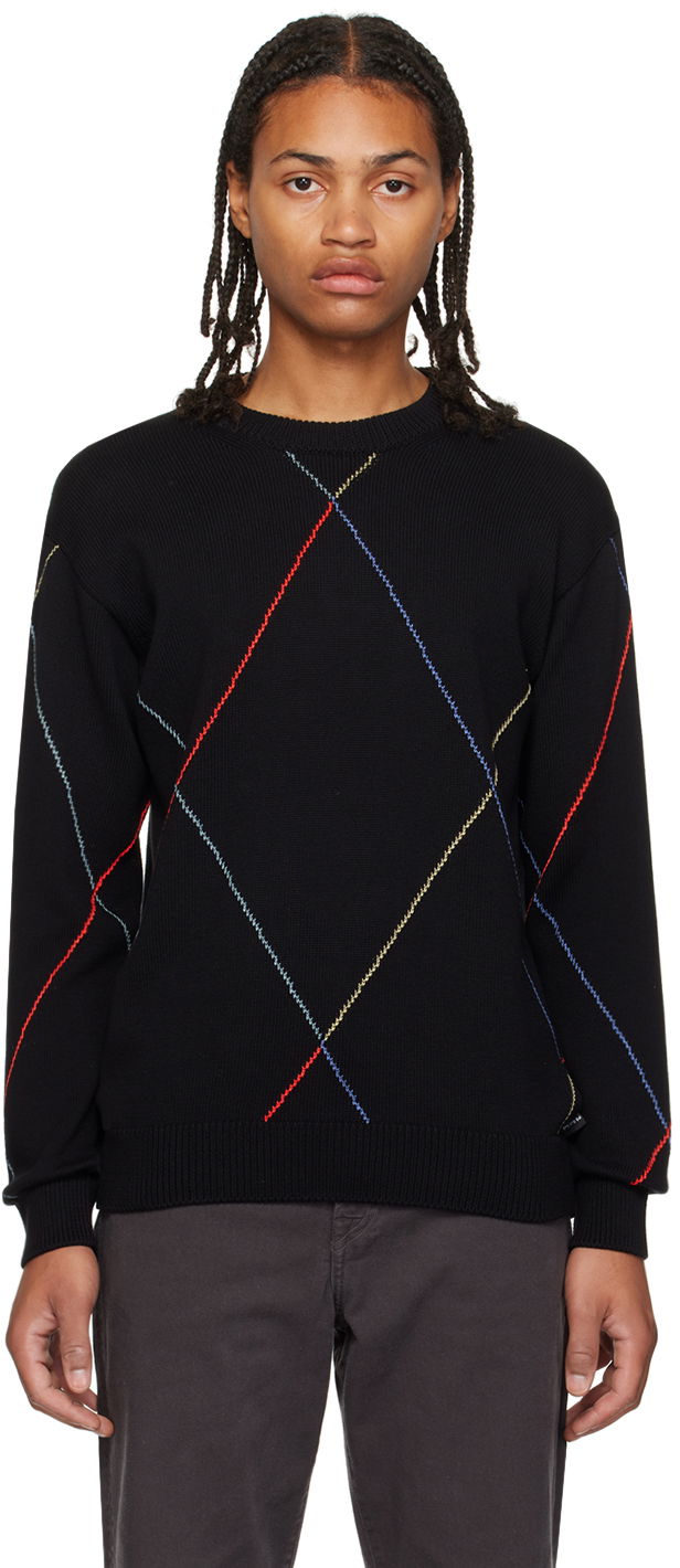 Pleteni pulover Paul Smith PS Paul Smith Argyle Sweater Črna | M2R-225Y-L21870