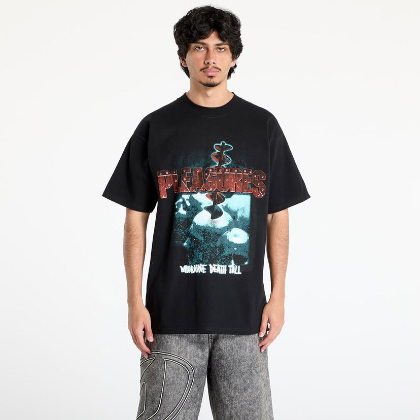 Majica Pleasures PLEASURES Migraine Graphic Tee Črna | P25SU056 BLACK