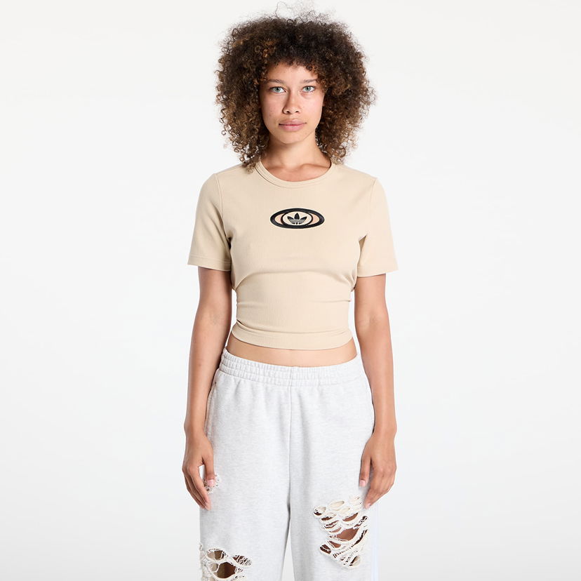 Krop-top adidas Originals adidas Originals Campus 2000 Back Cut Out Rib Cropped T-Shirt Bež | KC8803