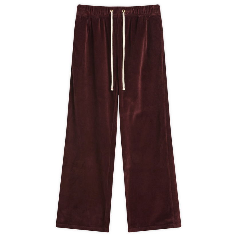 Hlače LES TIEN Les Tien Velour Relaxed Pants, Size Large Bordo | VL-3129-WRM