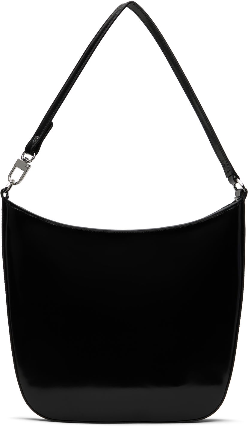 Torba za čez ramo BY FAR Patent Leather Shoulder Bag Črna | MWBSB053CL017BK001PL