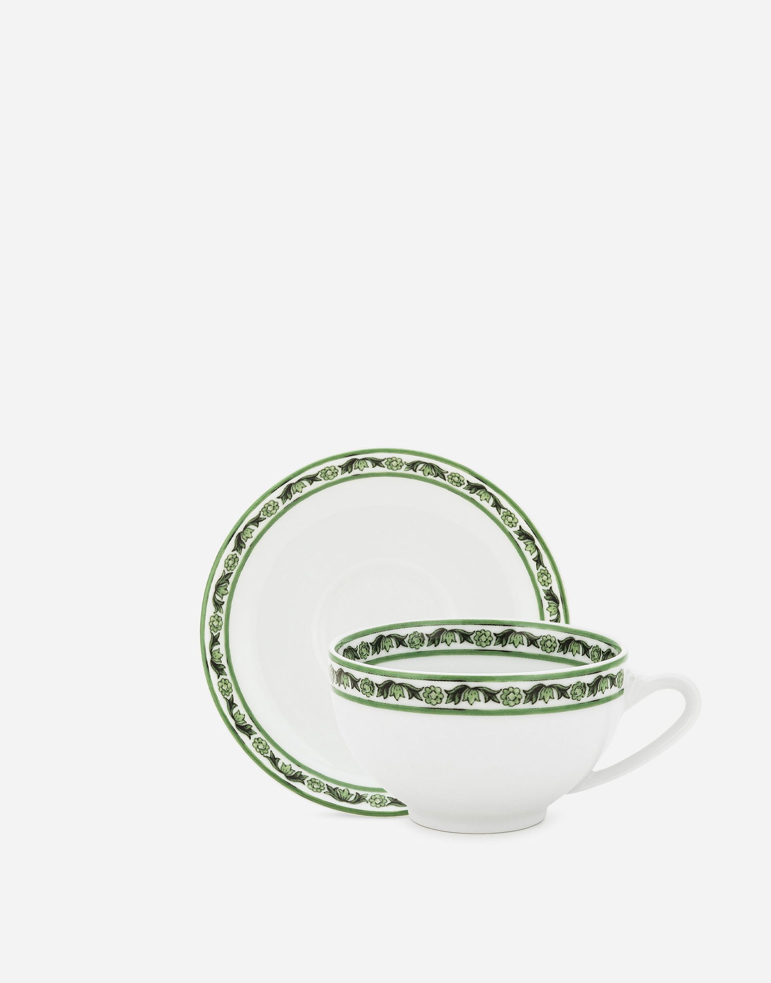 Home decor Dolce & Gabbana Porcelain Teacup And Saucer Set Zelena | TC0S13TCALIUV028, 0
