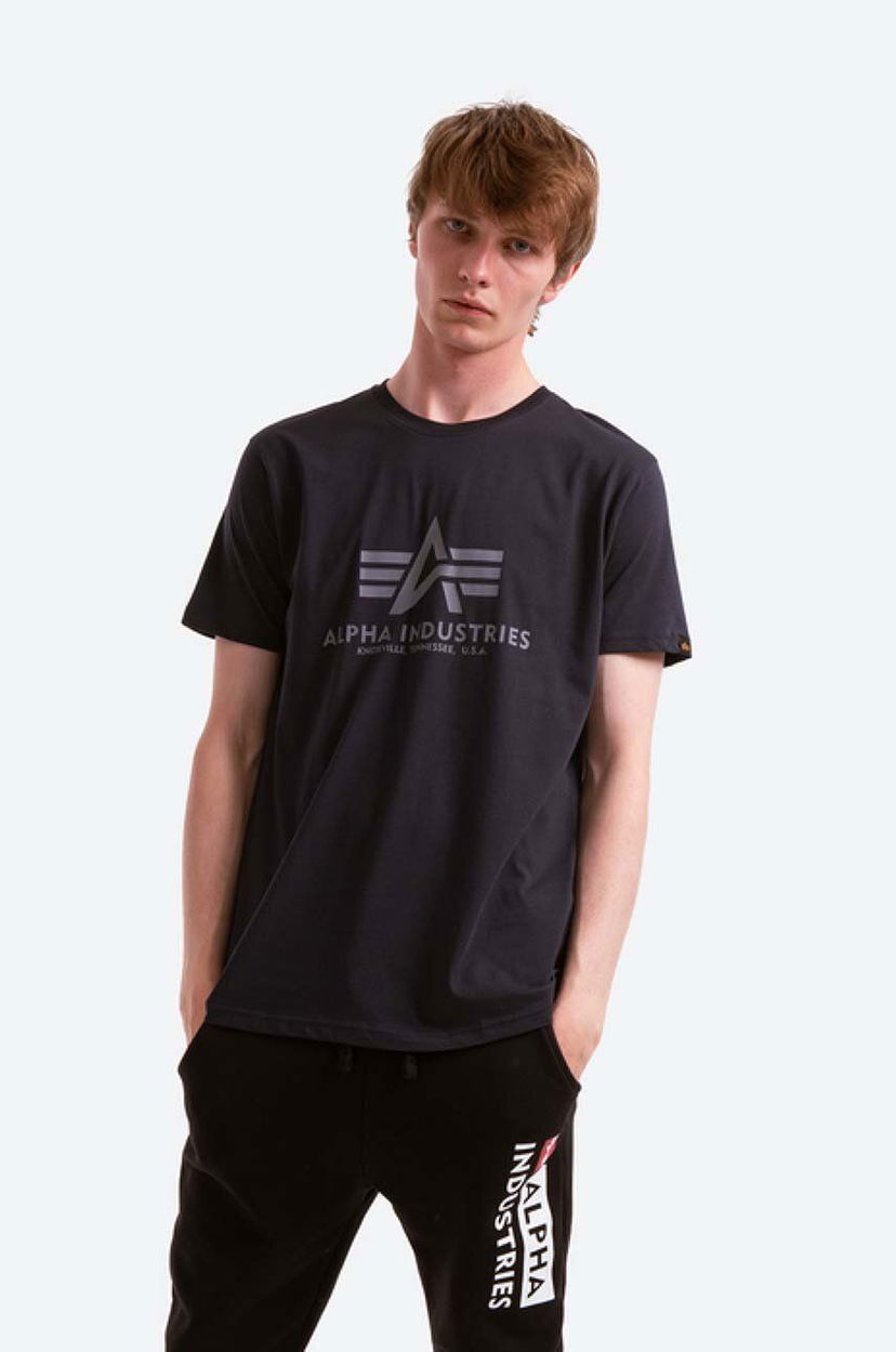 Majica Alpha Industries Basic T-Shirt With Print Modra | 100501.07