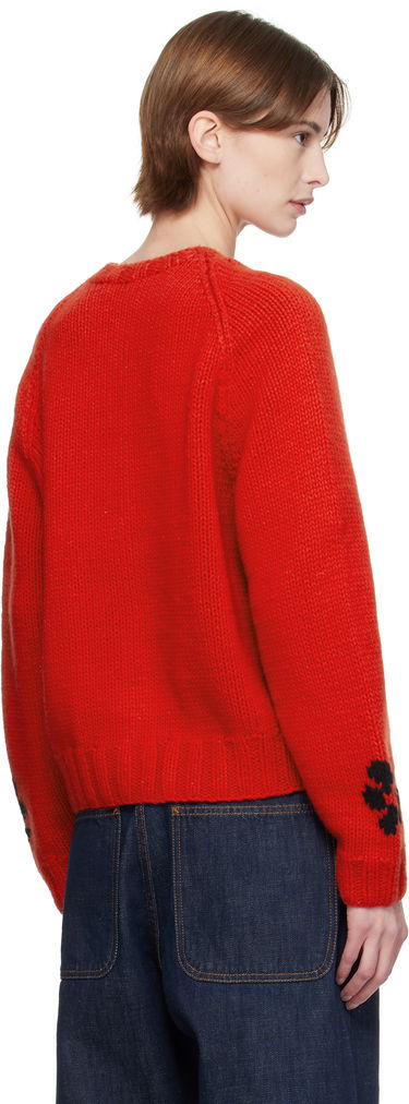 Pleteni pulover YMC YMC Atomic Flower Knit Cardigan Rdeča | Q8XMN, 2