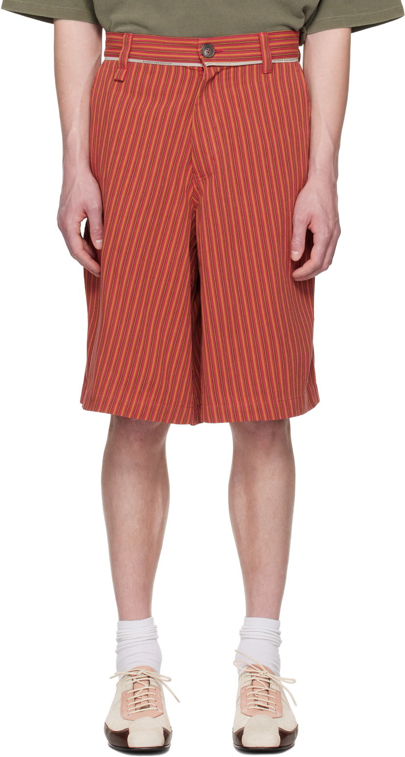 Kratke hlače Martine Rose Martine Rose Twisted Striped Shorts Rdeča | 841WS14111