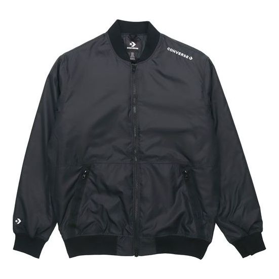 Bomber jakna Converse Converse Aviator Baseball Woven Windproof Jacket Črna | 10018368-A03