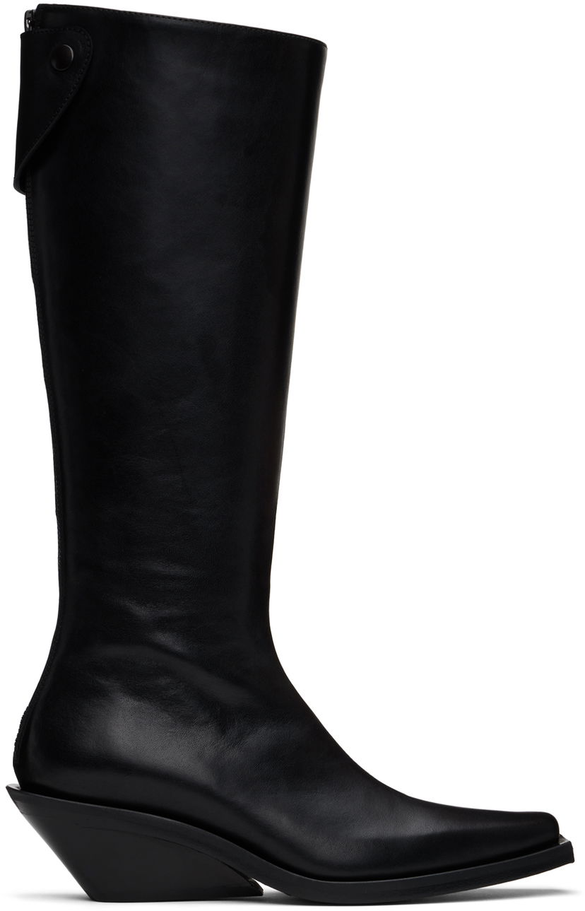 Obleke Ann Demeulemeester Ann Demeulemeester Auke Pointy Tall Boots Črna | 2402-W-R35-LT141-099