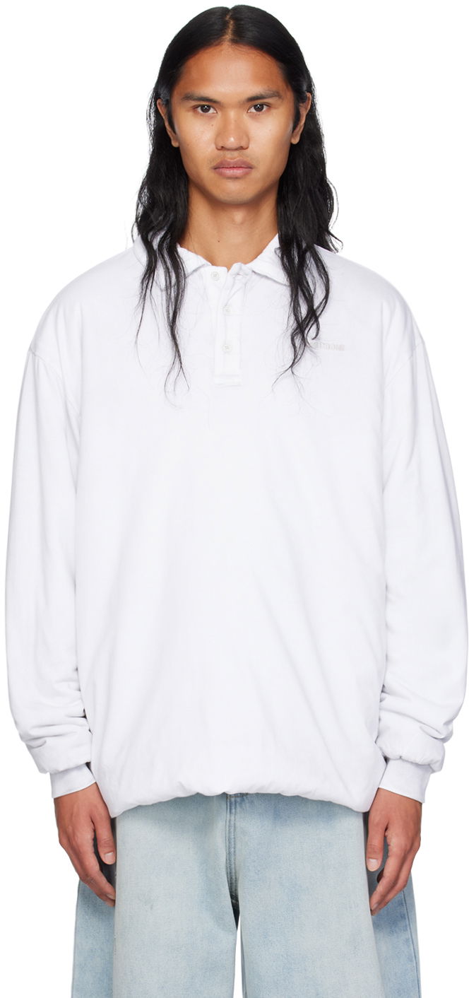 Polo majica We11done Padded Logo Polo Bela | WD-TT2-24-739-U-WH