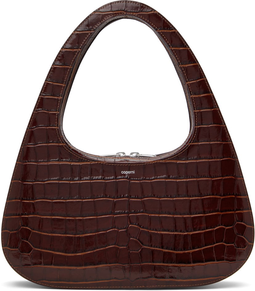 Torbica Coperni Coperni Croco Embossed Large Swipe Baguette Bag Rjava | COPBA85F6032