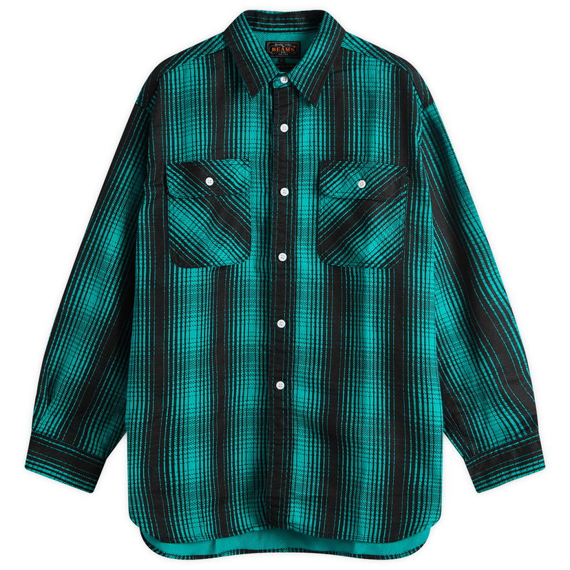 Srajce BEAMS Plus Flannel Work Shirt, Size Large Zelena | 3811-0889-139-65