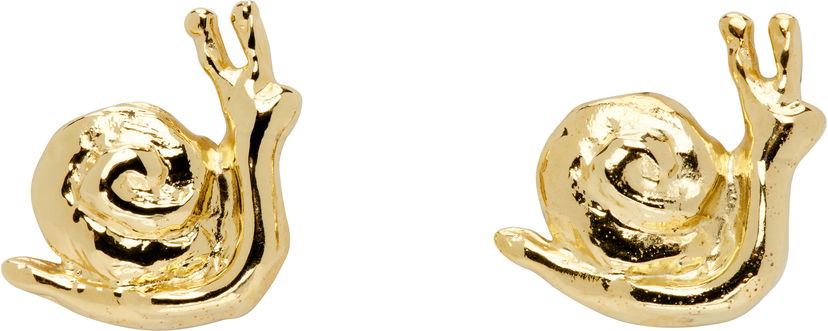 Uhani Chopova Lowena Chopova Lowena Snail Gold Stud Earrings Rumena | 6582