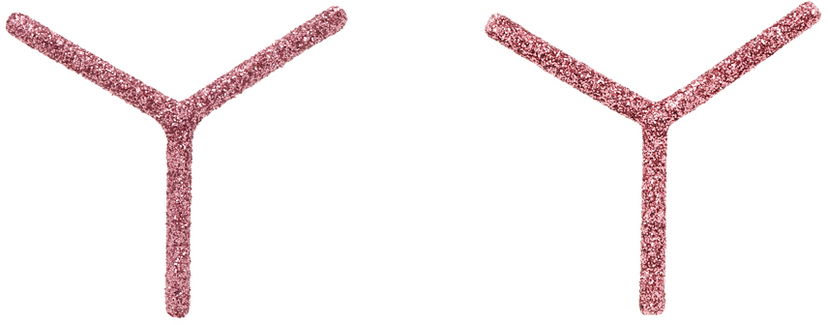 Uhani Y/PROJECT Pink Mini 'Y' Earrings Roza | 640EA001