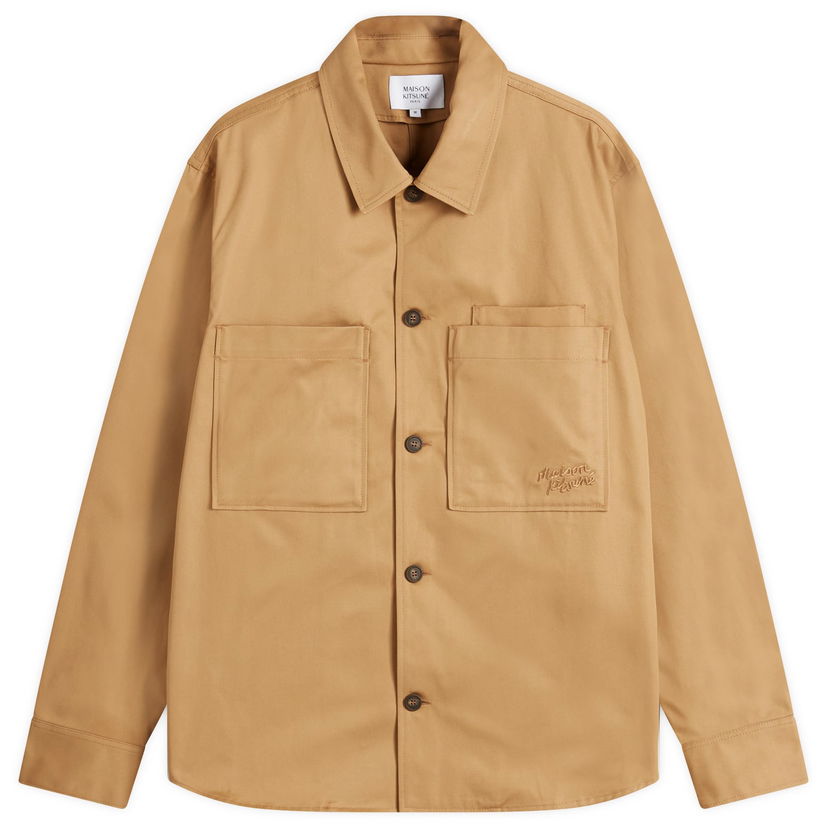 Srajce MAISON KITSUNÉ Cotton Gabardine Overshirt Bež | MM00401WW0078-P245