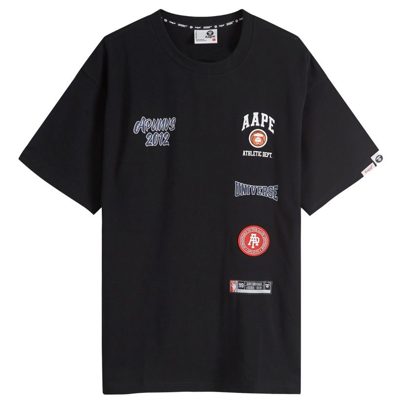 Majica AAPE by A Bathing Ape AAPE Badge Print Crew Neck T-Shirt, Size Small Črna | AAPTEM1462XXMBKX
