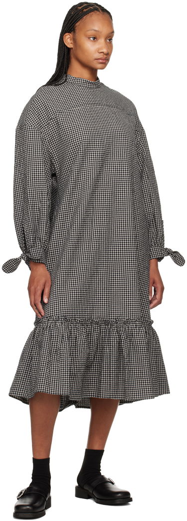 Obleke YMC YMC Rushmore Gingham Midi Dress Črna | Q1WAI, 3