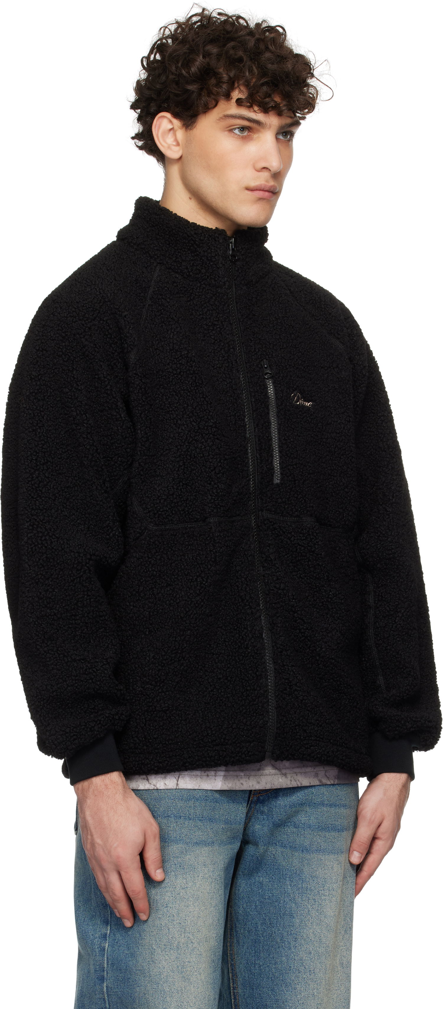 Pulover Dime Sherpa Zip Fleece Jacket Črna | DIMEHO246BLK, 1