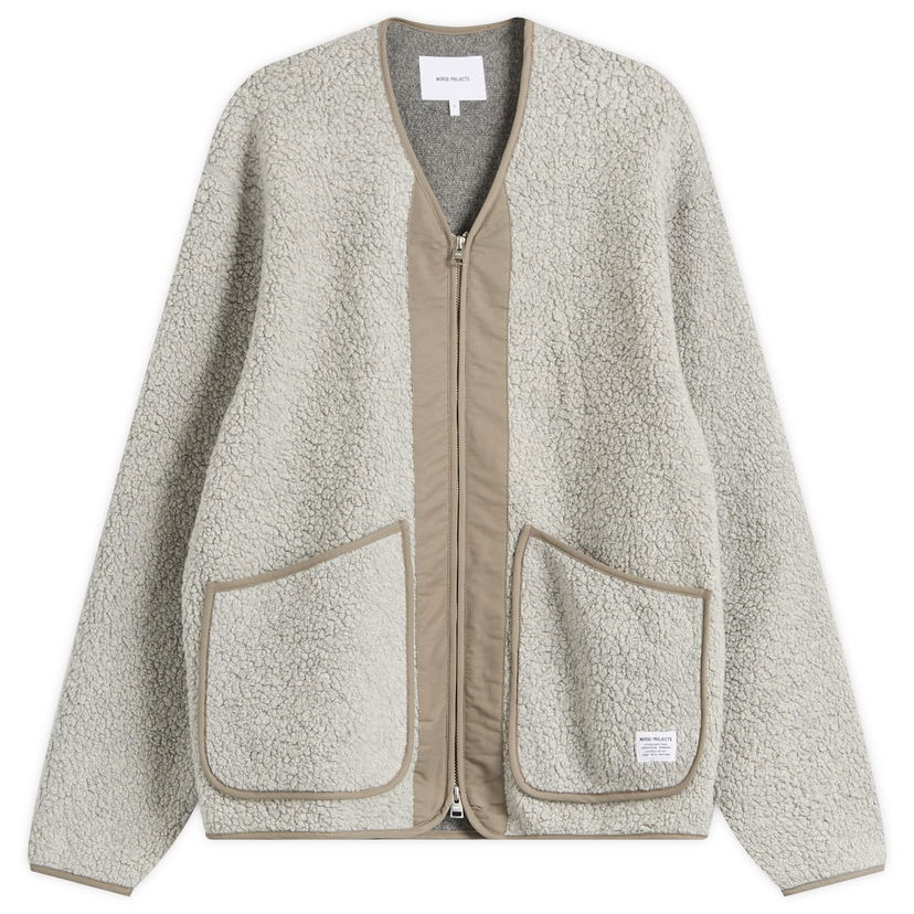 Jakna NORSE PROJECTS Otto Sherpa Wool Fleece Jacket Siva | N55-0647-1500